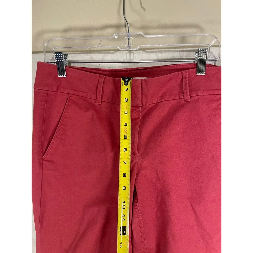 Ann‎ Taylor Loft Marisa Fit Pants Red Coral Straight Leg Chino Trousers Womens 8